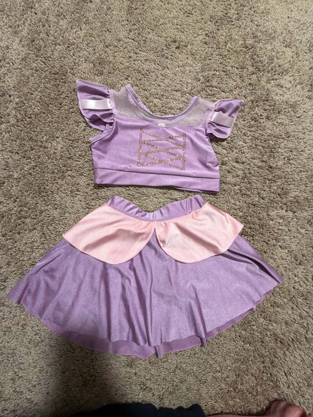 Girls Princess Two Piece Swimsuit Ruffle Bathing Suit Size 110